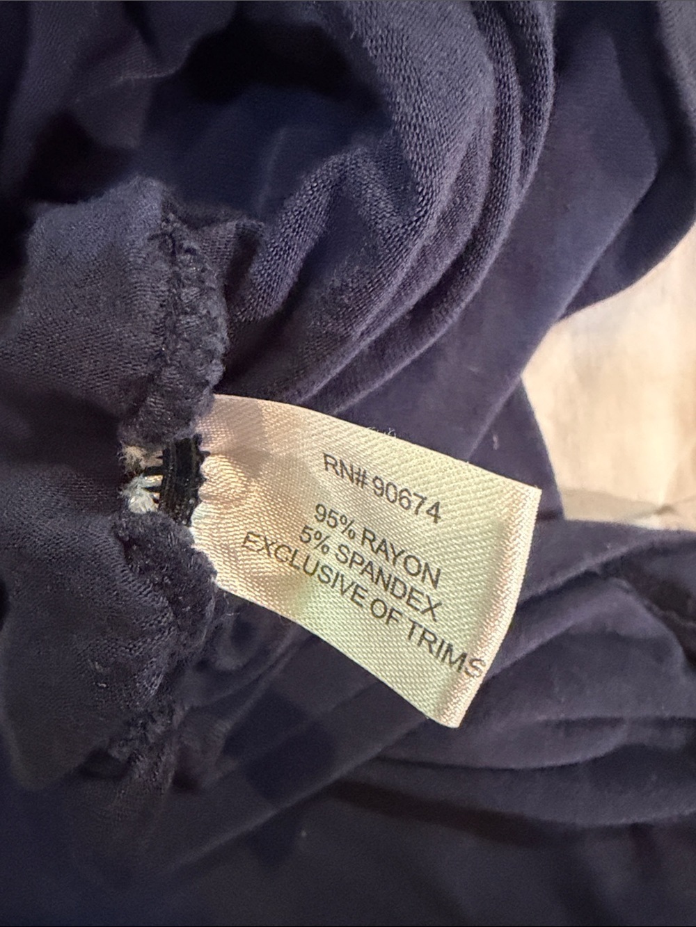 Boston Proper Navy Ruffled Cold-Shoulder Top - Picture 4 of 4